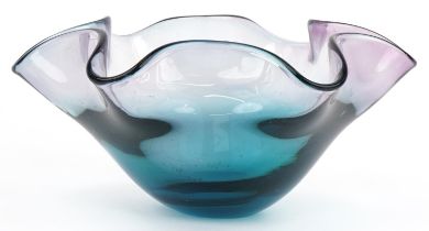 Murano style two colour flower head glass centre bowl, 32cm in diameter : For further information on