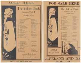 Two The Yellow Book for Sale Here advertising posters designed by Aubrey Beardsley, reissued by