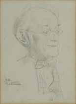 Henry Mayo Bateman - Portrait of a gentleman wearing a bow tie, possibly a self portrait, caricature