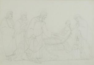 Attributed to William Frederick Woodington - Reclining female and Worshipping figures, 19th