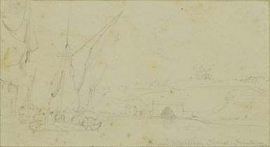 Edward William Cook RA - The Thames and Medway Tunnel at Friendbury pencil sketch, inscribed verso