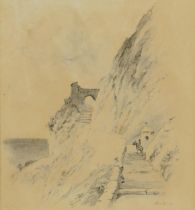 John MacWhirter - Entrance to Mola, Italy, late 19th/early 20th century Scottish ink and