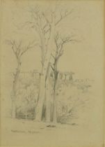 Attributed to Thomas Hartley Cromek - Villa Mondragone, Frascati, 19th century pencil, inscribed