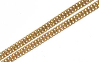 9ct gold snake link necklace, 45cm in length, 3.2g