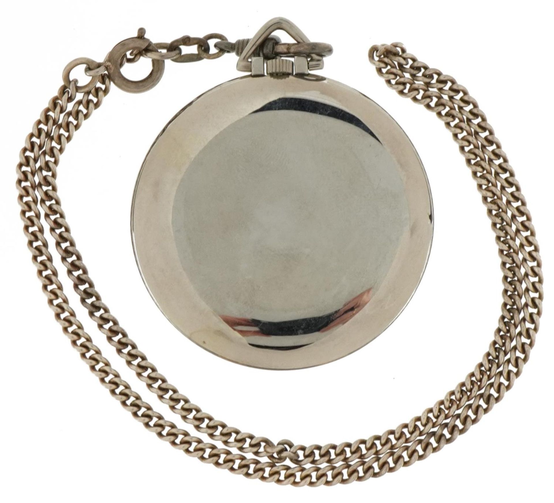 Certina open face pocket watch on a silver chain, 45mm in diameter - Bild 3 aus 3