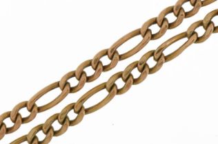 9ct gold Figaro link necklace, 50cm in length, 5.8g