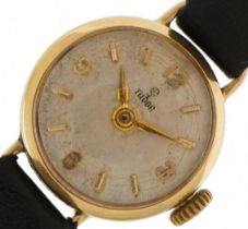 Tudor, ladies 18ct gold wristwatch, the case numbered 407266, 17mm in diameter, total weight 9.2g