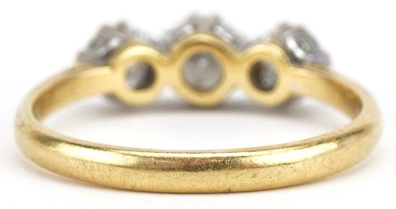 18ct gold diamond three stone ring, total diamond weight approximately 1.45 carat, size U, 4.5g - Image 2 of 5