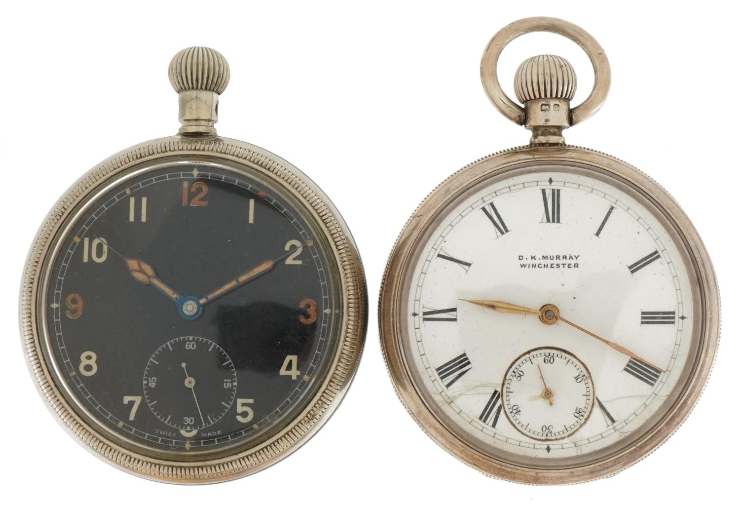 Two gentlemen's open face pocket watches comprising silver open face Waltham Traveller and one