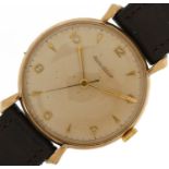 Jaeger LeCoultre, gentlemen's 9ct gold manual wristwatch, the case numbered 11583, 35mm in diameter,