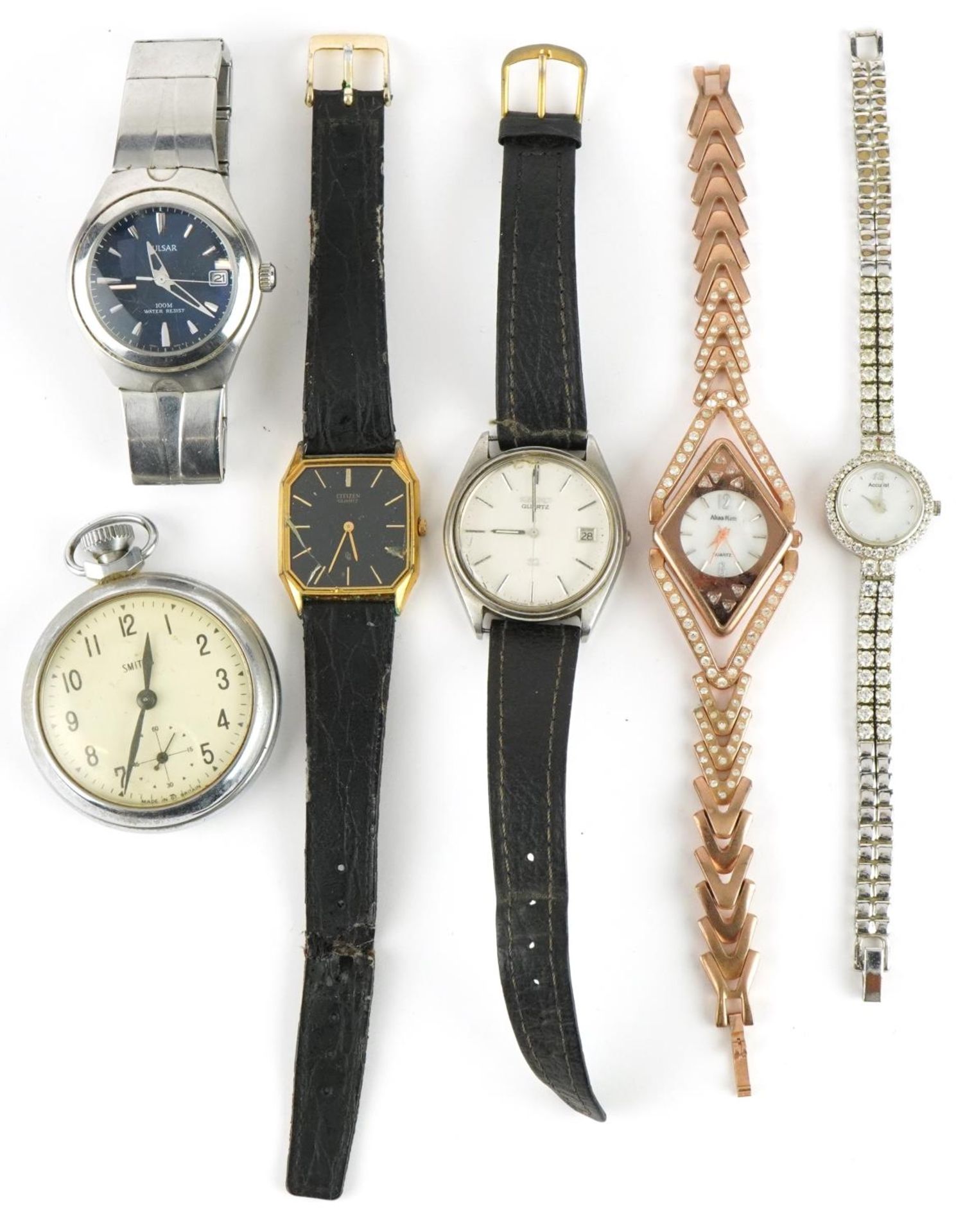 Five vintage and later ladies and gentlemen's wristwatches and a Smiths stopwatch, including - Bild 2 aus 3