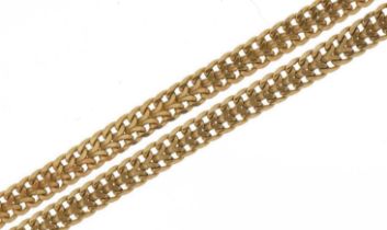 9ct gold snake link necklace, 50cm in length, 3.6g