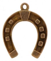 9ct gold lucky horseshoe charm, 2cm high, 3.0g