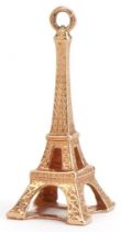 9ct gold Eiffel Tower charm, 2.5cm high, 1.0g