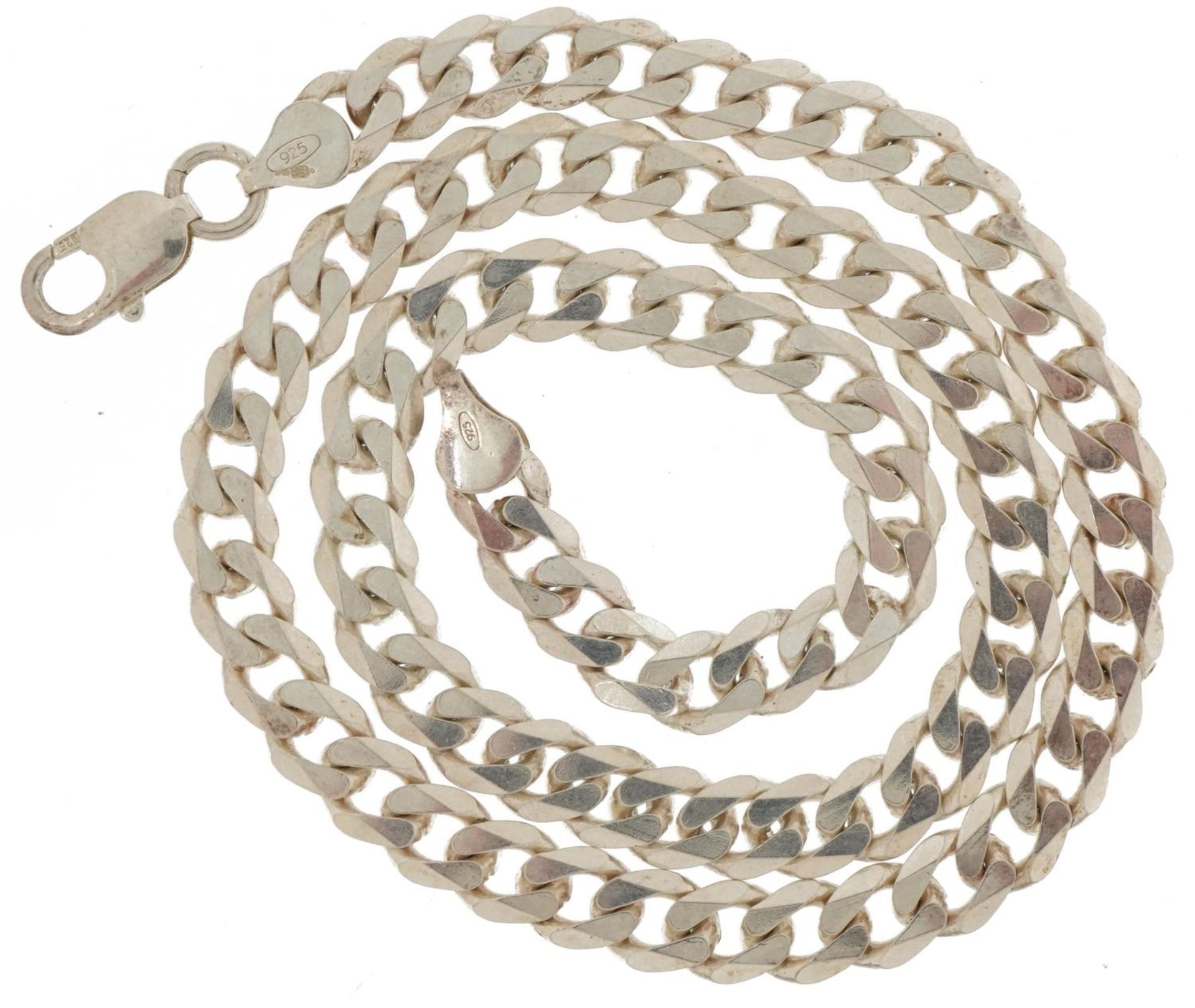 Silver curb link necklace, 50cm in length, 48.6g - Image 2 of 3