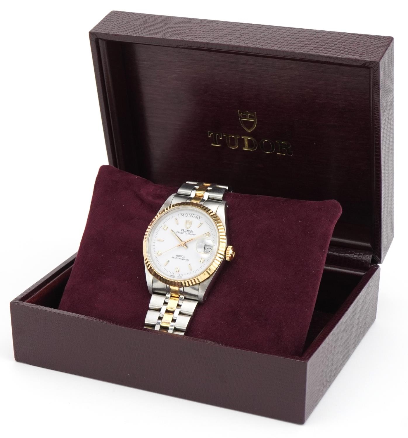 Tudor, gentlemen's Tudor Prince day/date self winding wristwatch with box, 35.0mm in diameter - Image 6 of 7