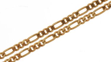 9ct gold Figaro link necklace, 40cm in length, 3.5g