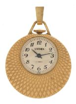 Sekonda, ladies gold plated fob watch, 3.6cm high, 16.0g