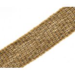 Good quality Italian 18ct two tone gold mesh bracelet, 18cm in length, 39.7g