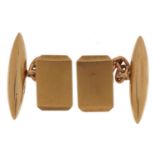 Pair of 9ct gold cufflinks, 2.3cm wide, 5.2g