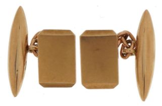Pair of 9ct gold cufflinks, 2.3cm wide, 5.2g