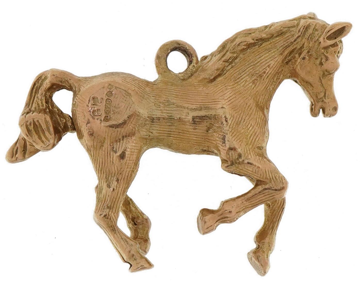 9ct gold horse charm, 2.9cm wide, 8.2g - Image 2 of 3