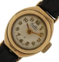 Bentima, ladies 9ct gold Bentima Star wristwatch, the case 15mm wide, total weight 8.2g