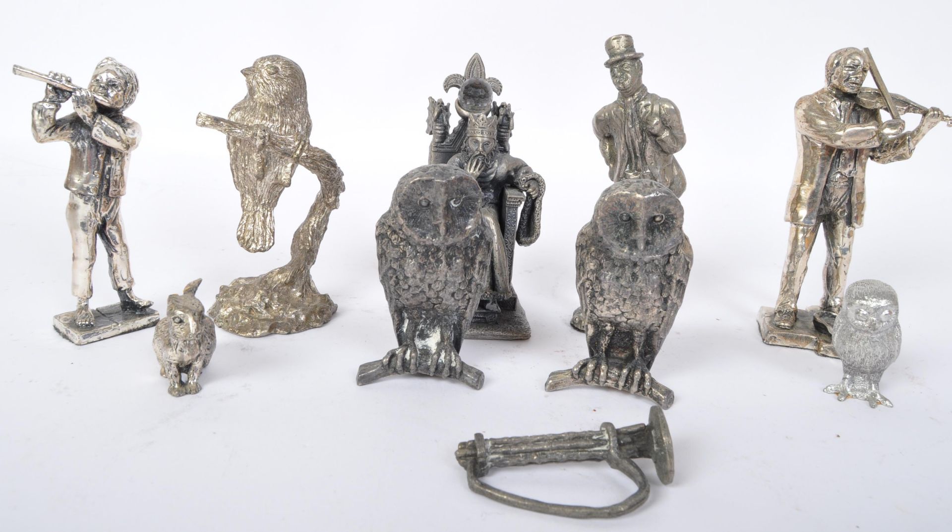 ASSORTMENT OF CAST METAL SPELTER FIGURINES