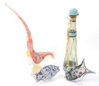 VINTAGE RETRO GLASS MURANO COCKEREL WITH FISHES