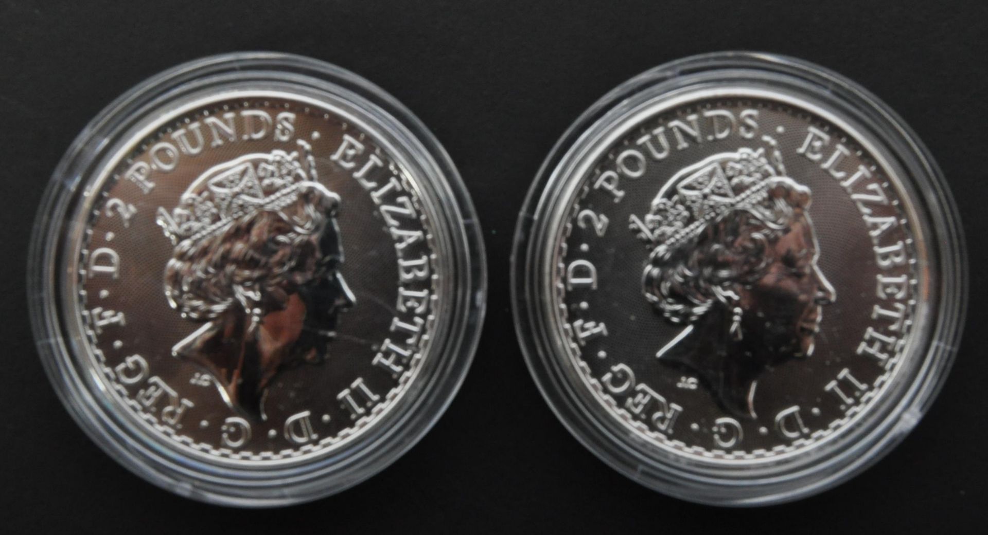 UNITED KINGDOM. TWO 2021 1OZ 999 SILVER £2 BRITANNIA BULLION COINS - Image 2 of 2