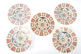 FIVE CONTEMPORARY ROYAL CROWN DERBY CHINA SOUP PLATES