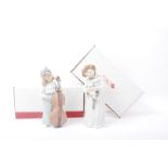NAO – GIRL WITH CELLO & ANGEL CUDDLES - BOXED CERAMIC FIGURINES