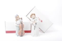 NAO – GIRL WITH CELLO & ANGEL CUDDLES - BOXED CERAMIC FIGURINES