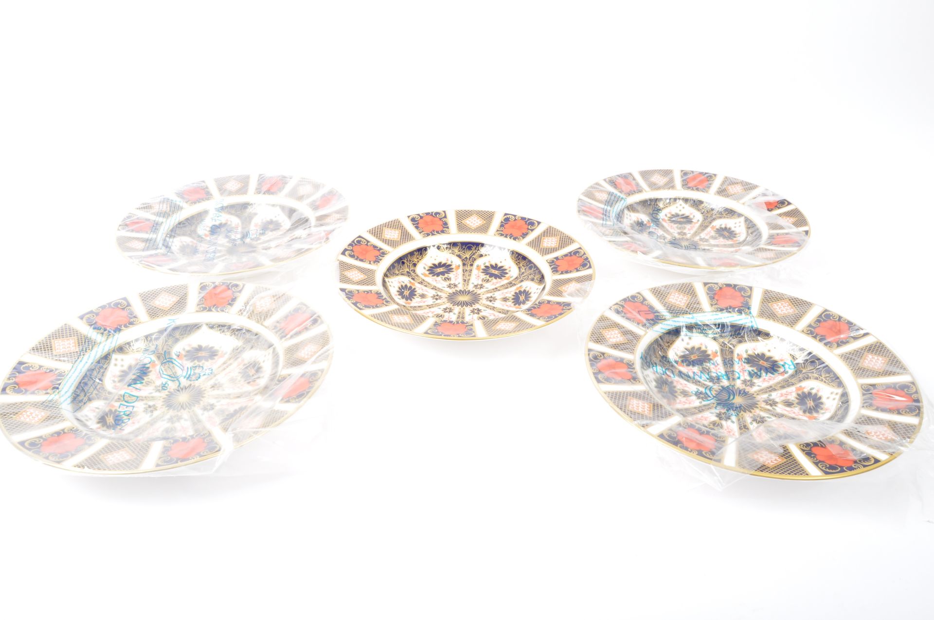 FIVE CONTEMPORARY ROYAL CROWN DERBY CHINA SOUP PLATES - Image 2 of 5