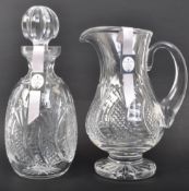 WATERFORD CRYSTAL - SEAHORSE DECANTER & PITCHER - NOS