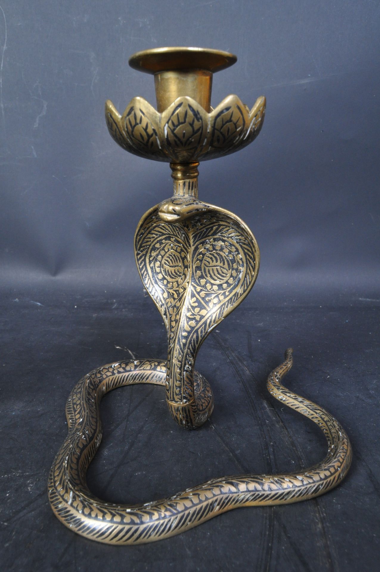 PAIR OF PERSIAN NIELLO CANDLESTICKS & NOUVEAU BUD VASES - Image 3 of 5