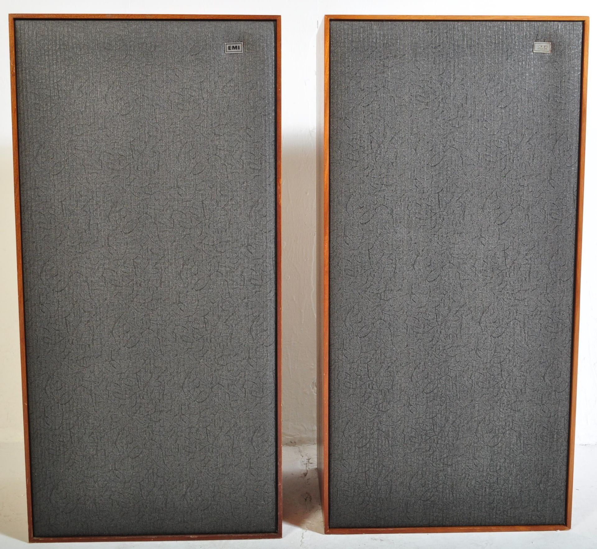 PAIR OF MID CENTURY RETRO LARGE EMI TEAK CASED SPEAKERS - Image 3 of 5