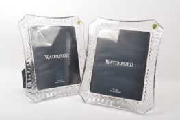 WATERFORD CRYSTAL GLASS - LISMORE PICTURE FRAME PAIR - NOS