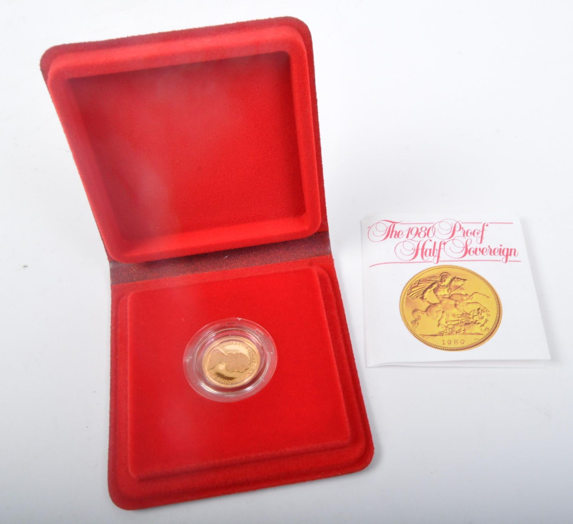 QUEEN ELIZABETH II 1980 22CT GOLD PROOF HALF SOVEREIGN