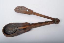 20TH CENTURY CARVED WOOD PORTABLE WEIGHING SCALES