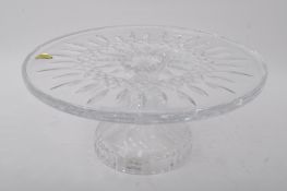 WATERFORD CRYSTAL GLASS - LISMORE CAKE PLATE - NOS