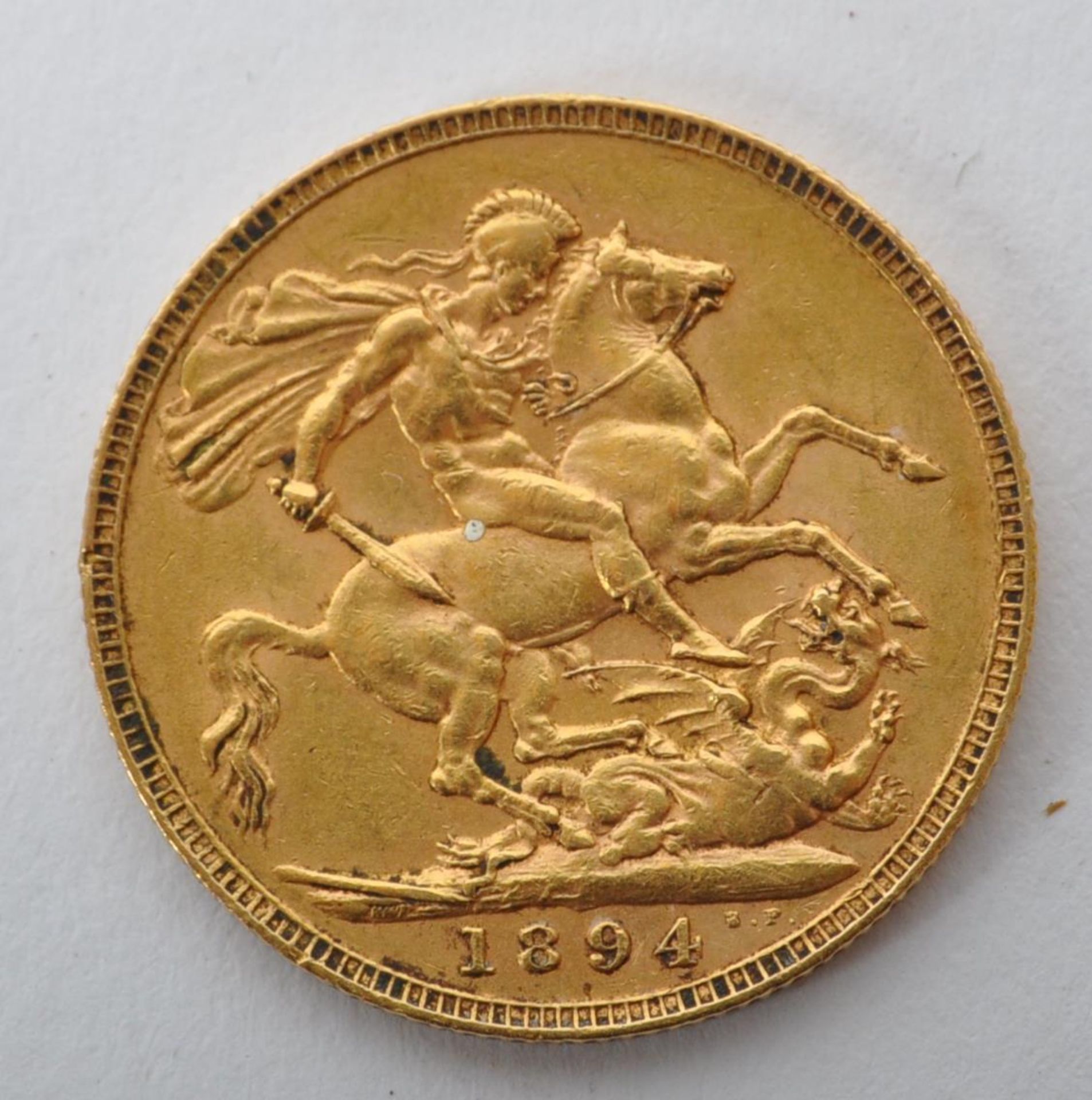 VICTORIAN 1894 22CT GOLD FULL SOVEREIGN COIN - Image 2 of 3