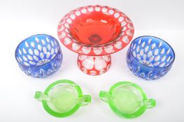 COLLECTION OF RETRO VINTAGE COLOURED ART GLASS