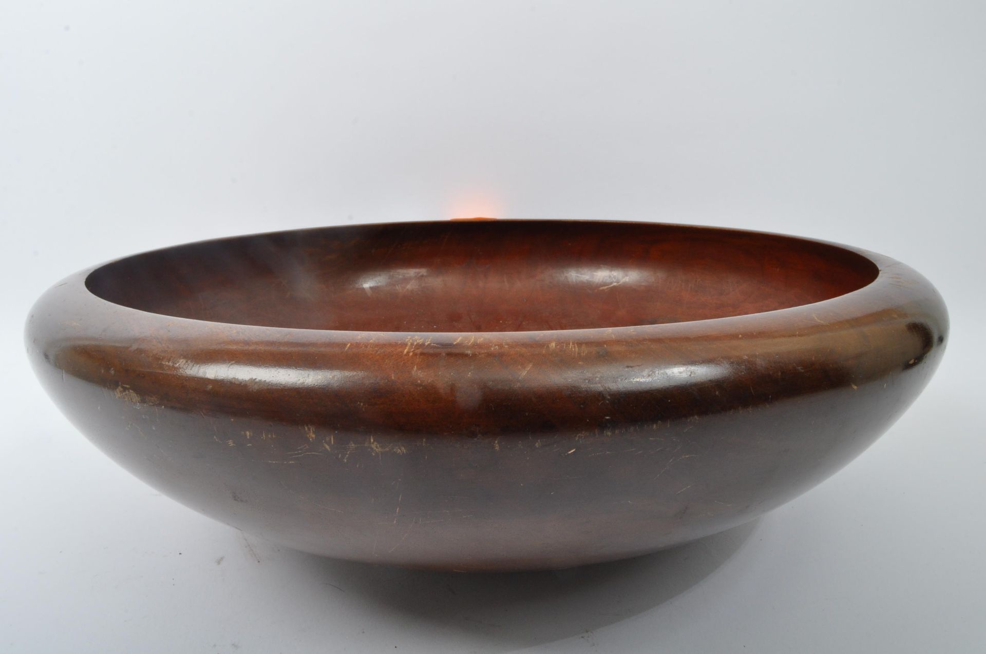 LARGE 20TH CENTURY WOODEN CENTREPIECE BOWL