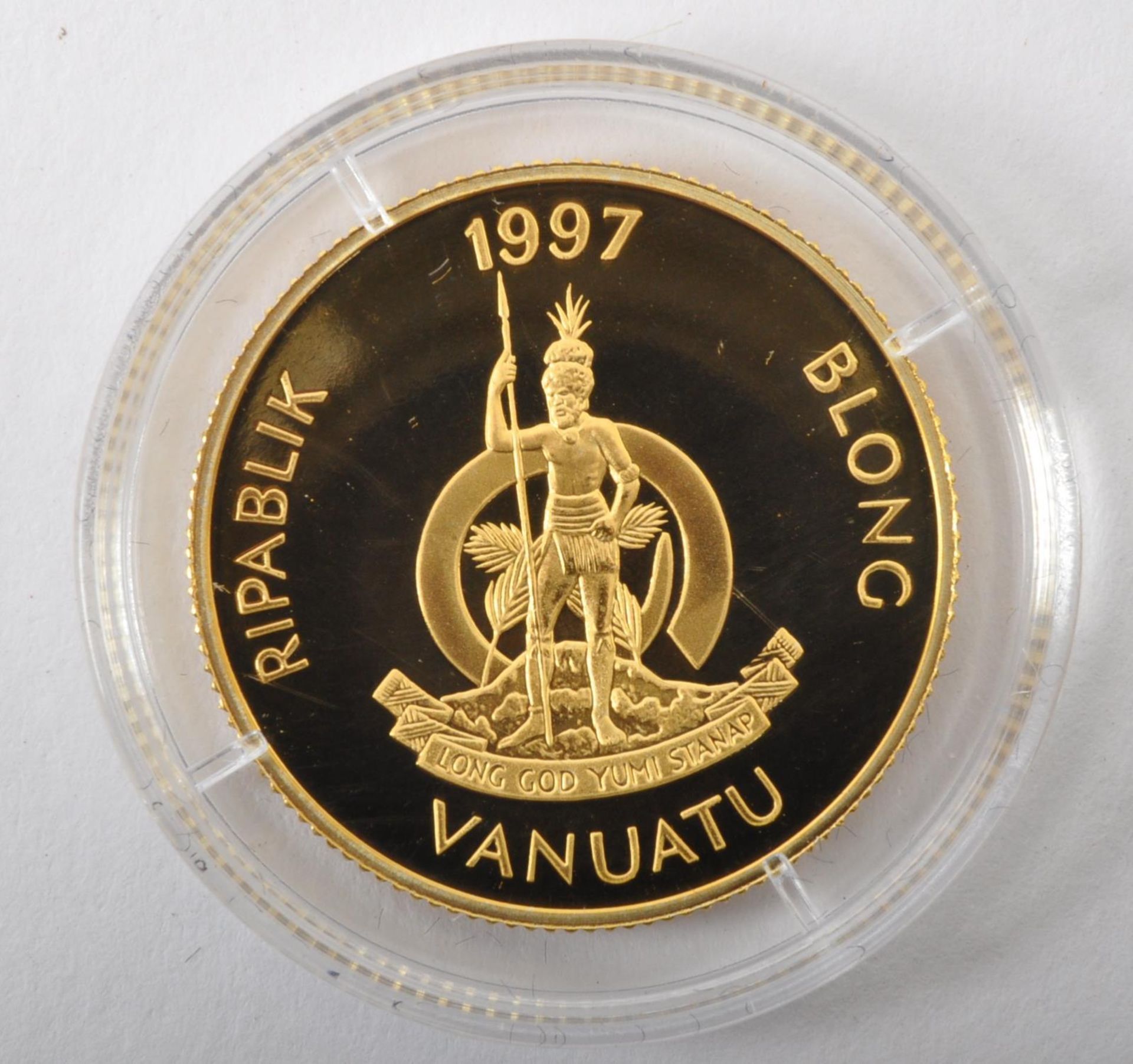 VANUATU 14CT GOLD PROOF 1997 100 VATU COIN - Image 2 of 3