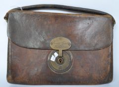 20TH CENTURY LEATHER JAIL COURT CARRIER SATCHELL BAG