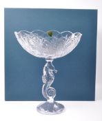 WATERFORD CRYSTAL GLASS - SEAHORSE TAZZA CENTREPIECE - NOS