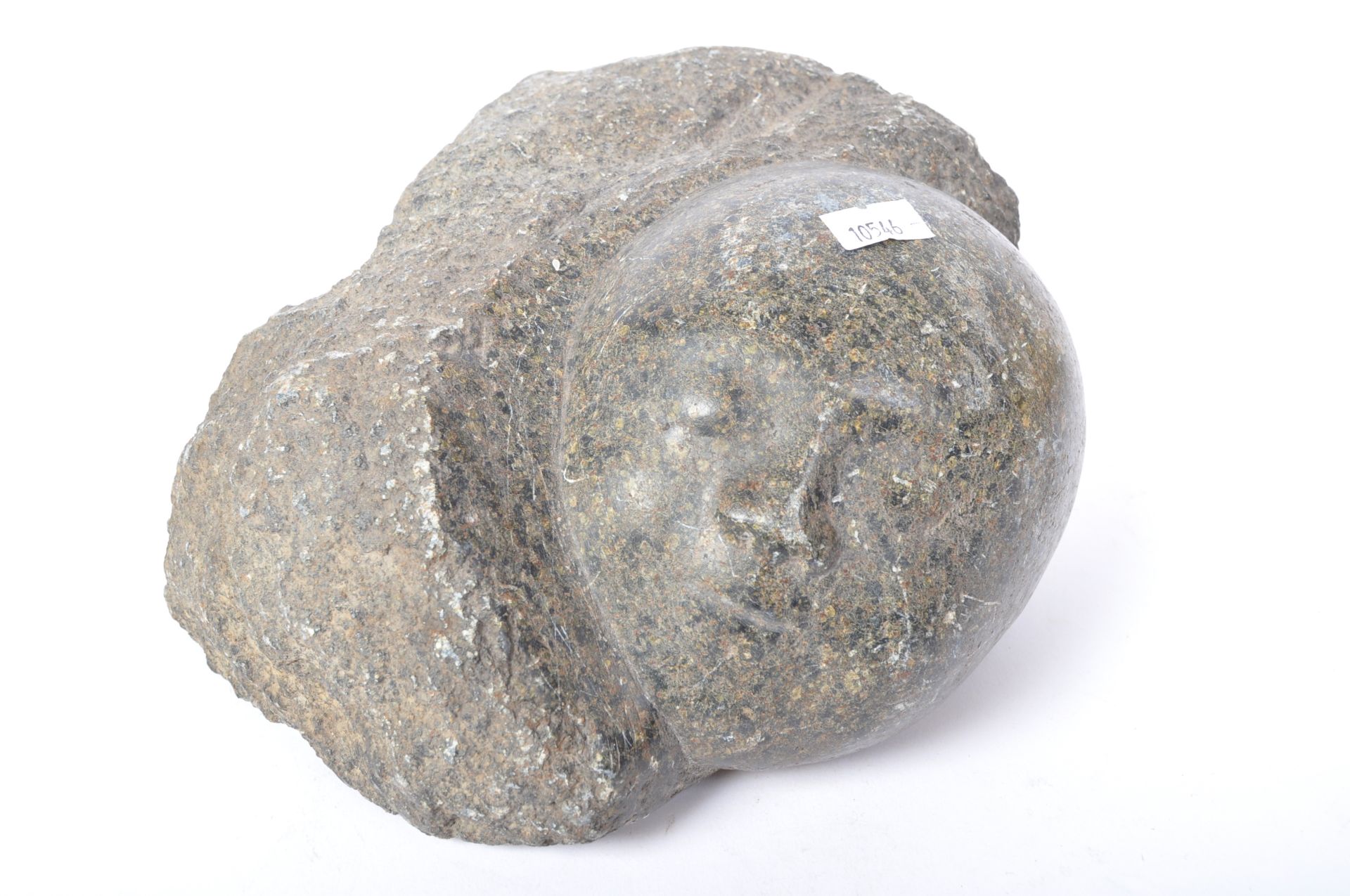 VINTAGE 20TH CENTURY GRANITE STONE CARVING OF FACE