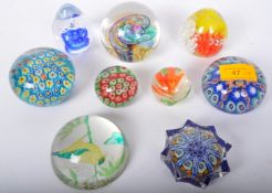 ASSORTMENT OF VINTAGE GLASS PAPERWEIGHTS - MURANO & MORE