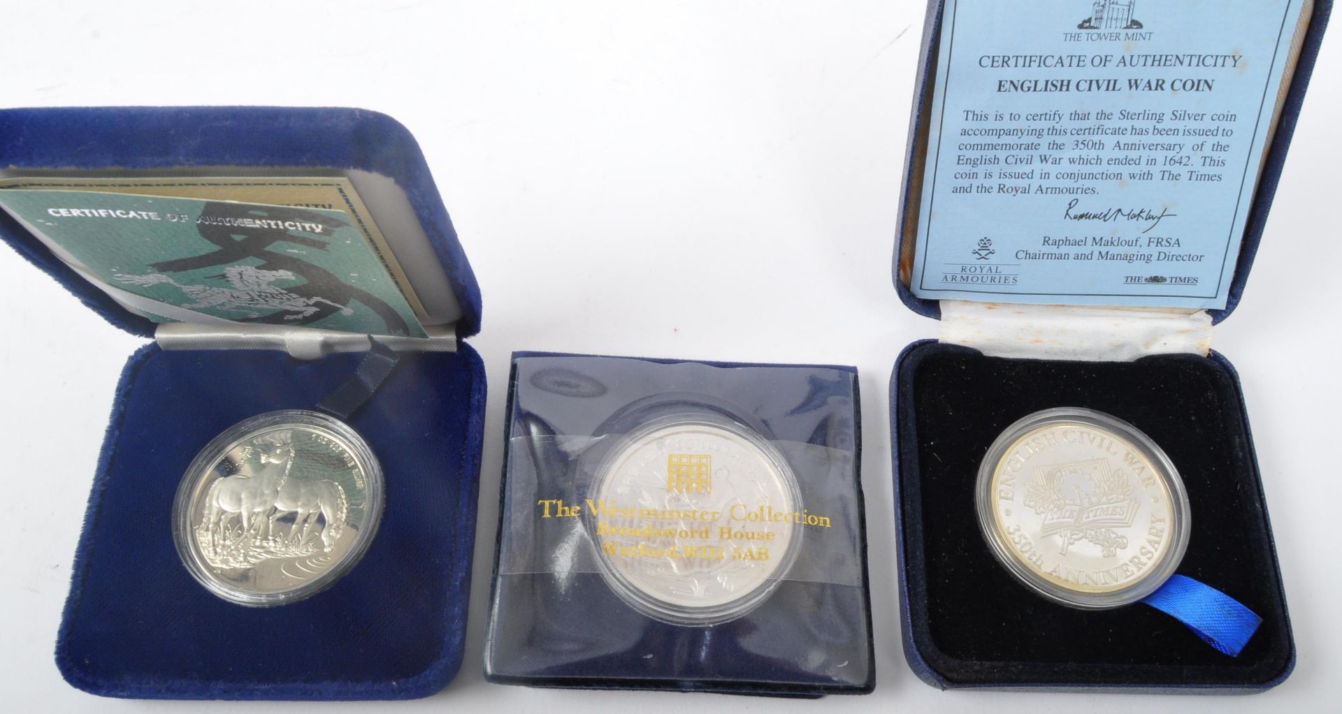 ASSORTMENT OF PROOF STERLING SILVER & 999 COMEMMORATIVE COINS - Image 2 of 6